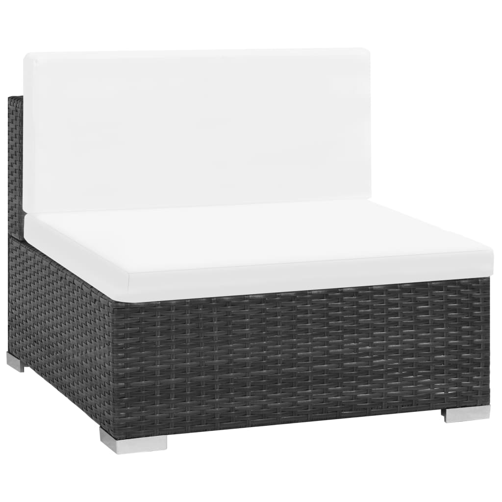 -Delige Loungeset Met Kussens Poly Rattan