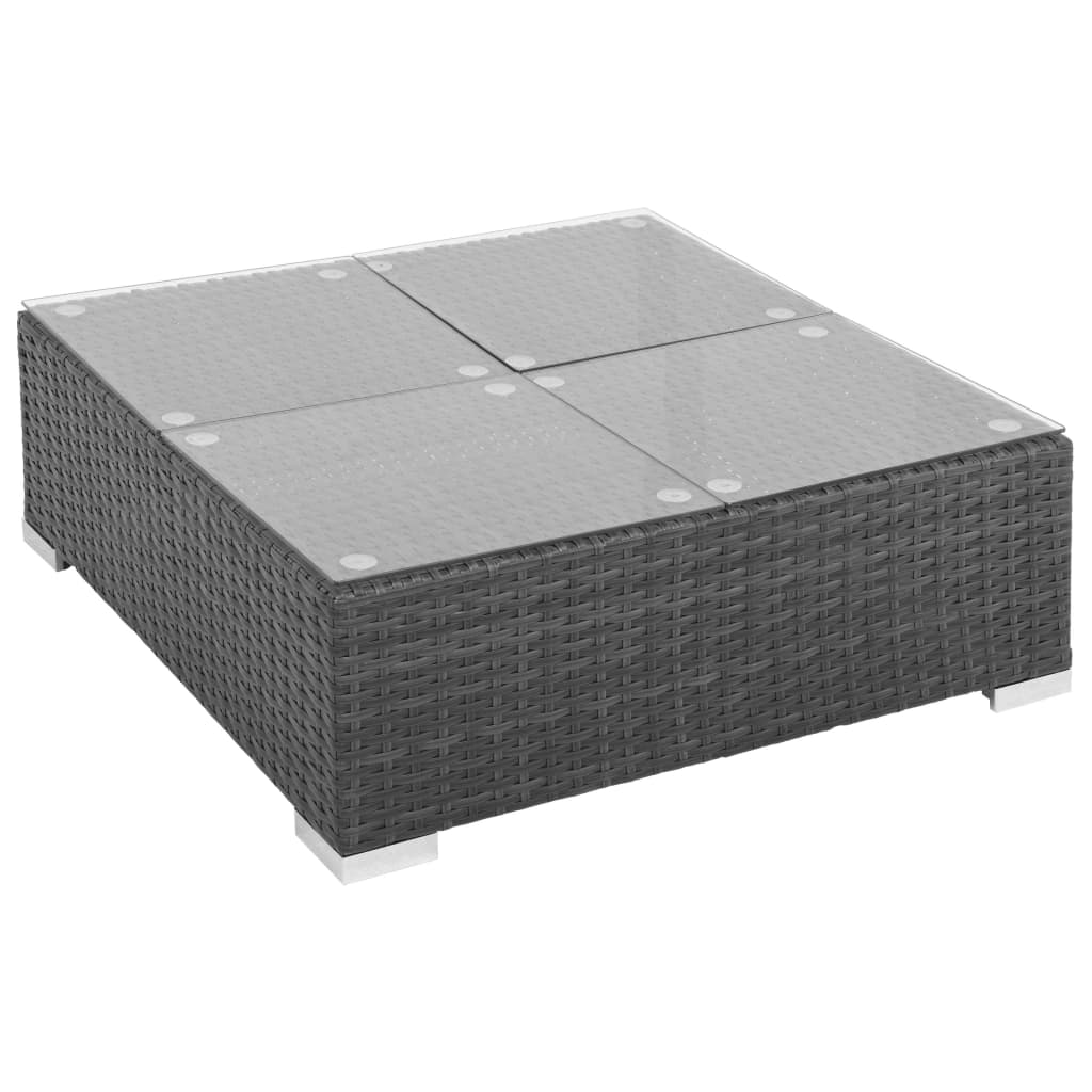 -Delige Loungeset Met Kussens Poly Rattan