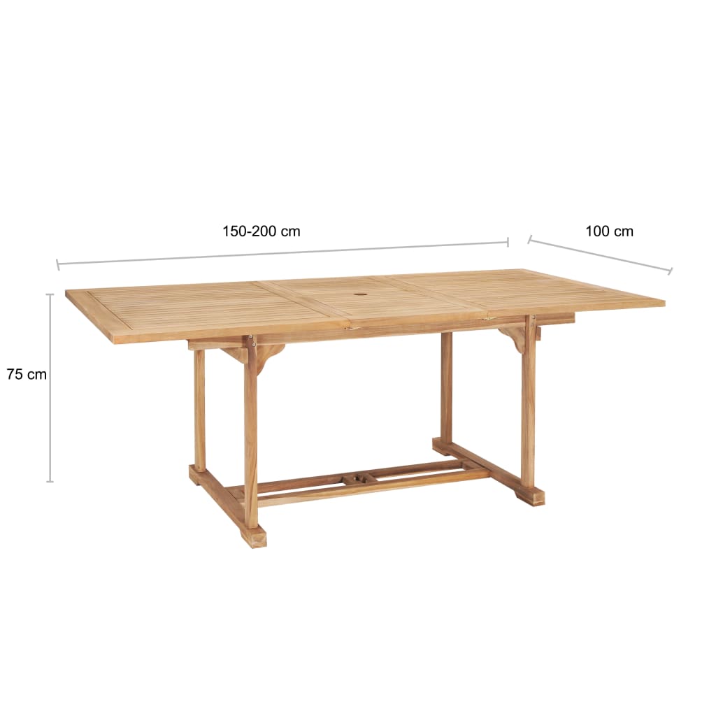 Tuintafel Verlengbaar 50- Massief Teakhout