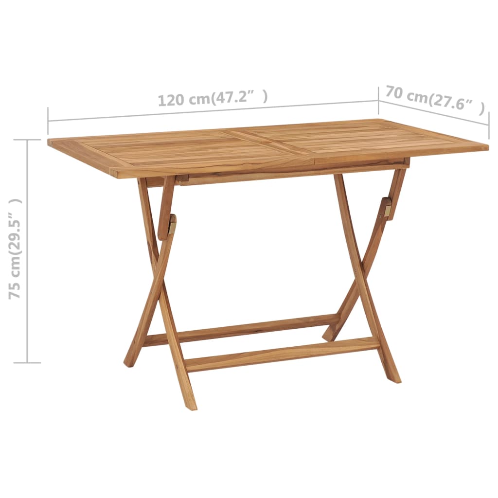 Tuintafel Inklapbaar 20X70X75 Cm Massief Teakhout