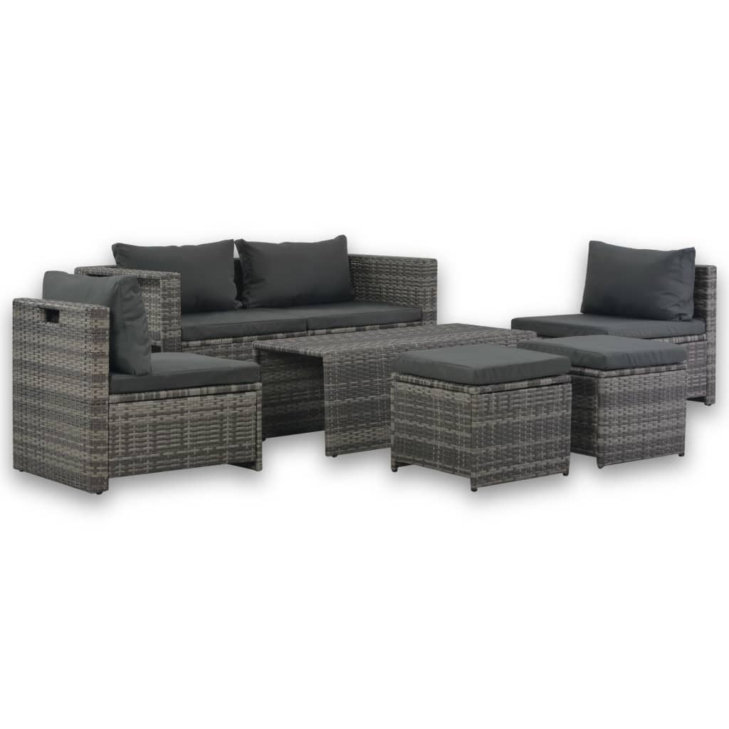 Loungeset Met Kussens -Delig Poly Rattan