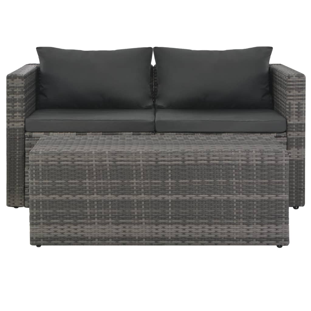 Loungeset Met Kussens -Delig Poly Rattan