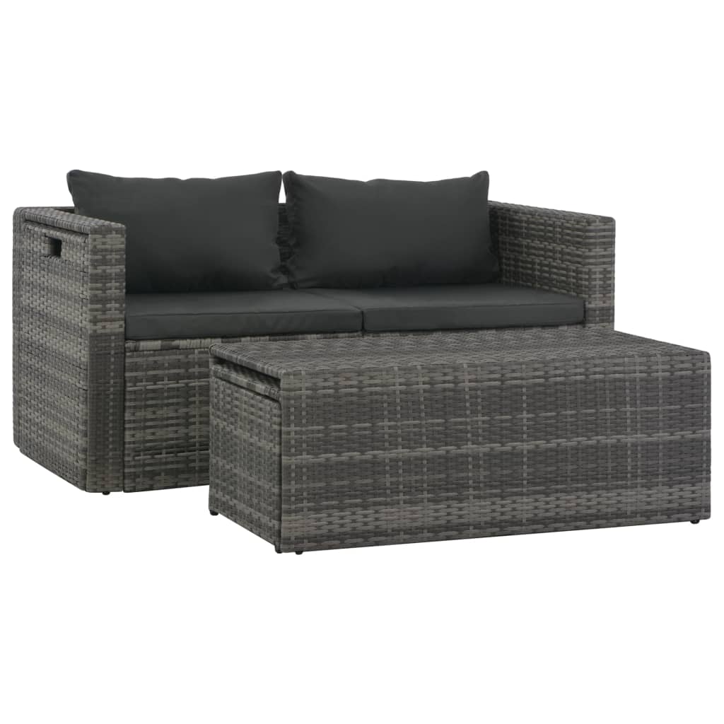 Loungeset Met Kussens -Delig Poly Rattan