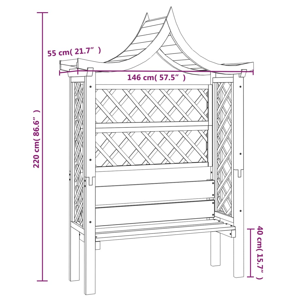 Pergola Met Dak En Bank Geïmpregneerd Grenenhout