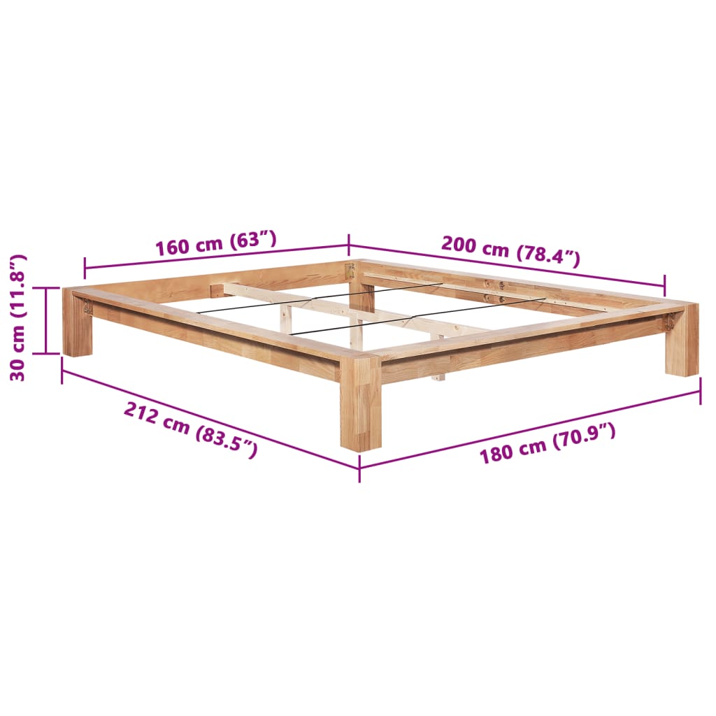 Bedframe Massief Eikenhout