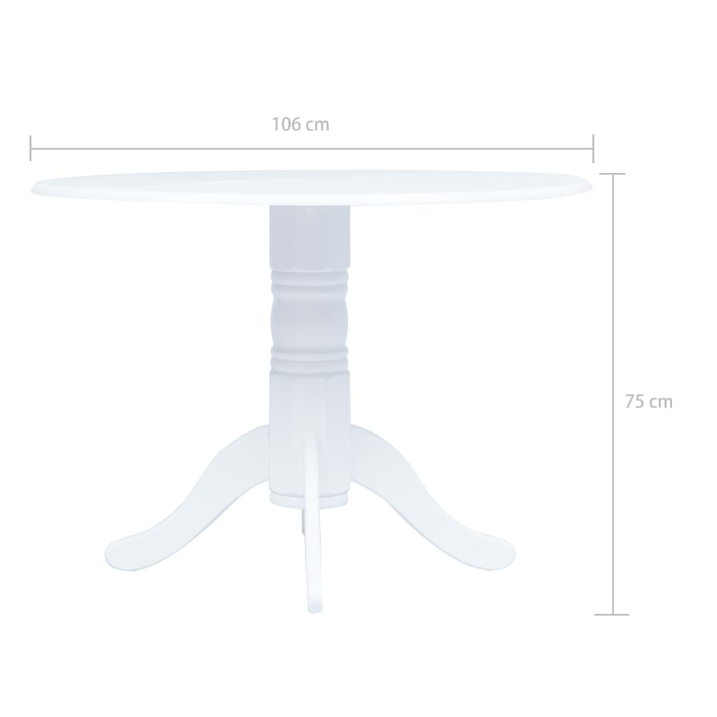 Eettafel 106 Cm Massief Rubberwood