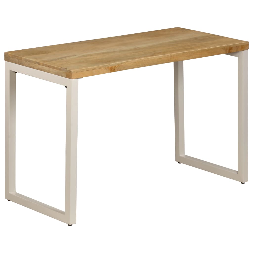 Eettafel/Bureau Met Stalen Poten Massief Hout