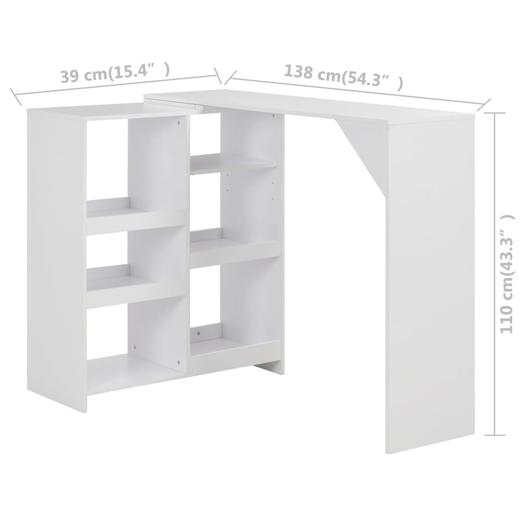 Bartafel Met Verplaatsbaar Schap 138X39X110 Cm