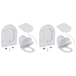 Toiletbrillen Met Soft-Close Deksels 2 St Kunststof Wit