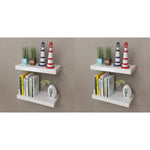 Wandplanken Mdf Zwevend Voor Boeken/Dvd 2 St Wit