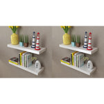 Wandplanken Mdf Zwevend Voor Boeken/Dvd 2 St Wit