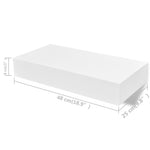 Wandplanken Zwevend Met Lades Wit