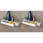 Wandplanken Zwevend Met Lades Wit