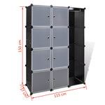 Kast Met 9 Vakken Modulair 37X115X150 Cm