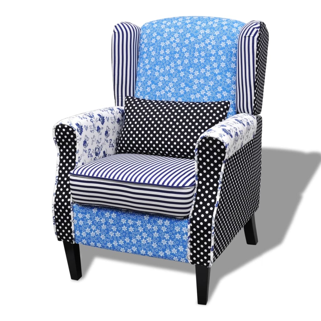 Fauteuil Met Stof Blauw/Grijs