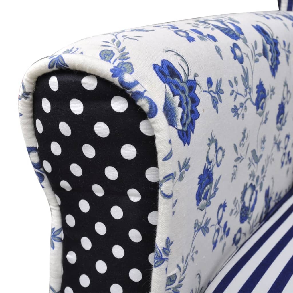 Fauteuil Met Stof Blauw/Grijs