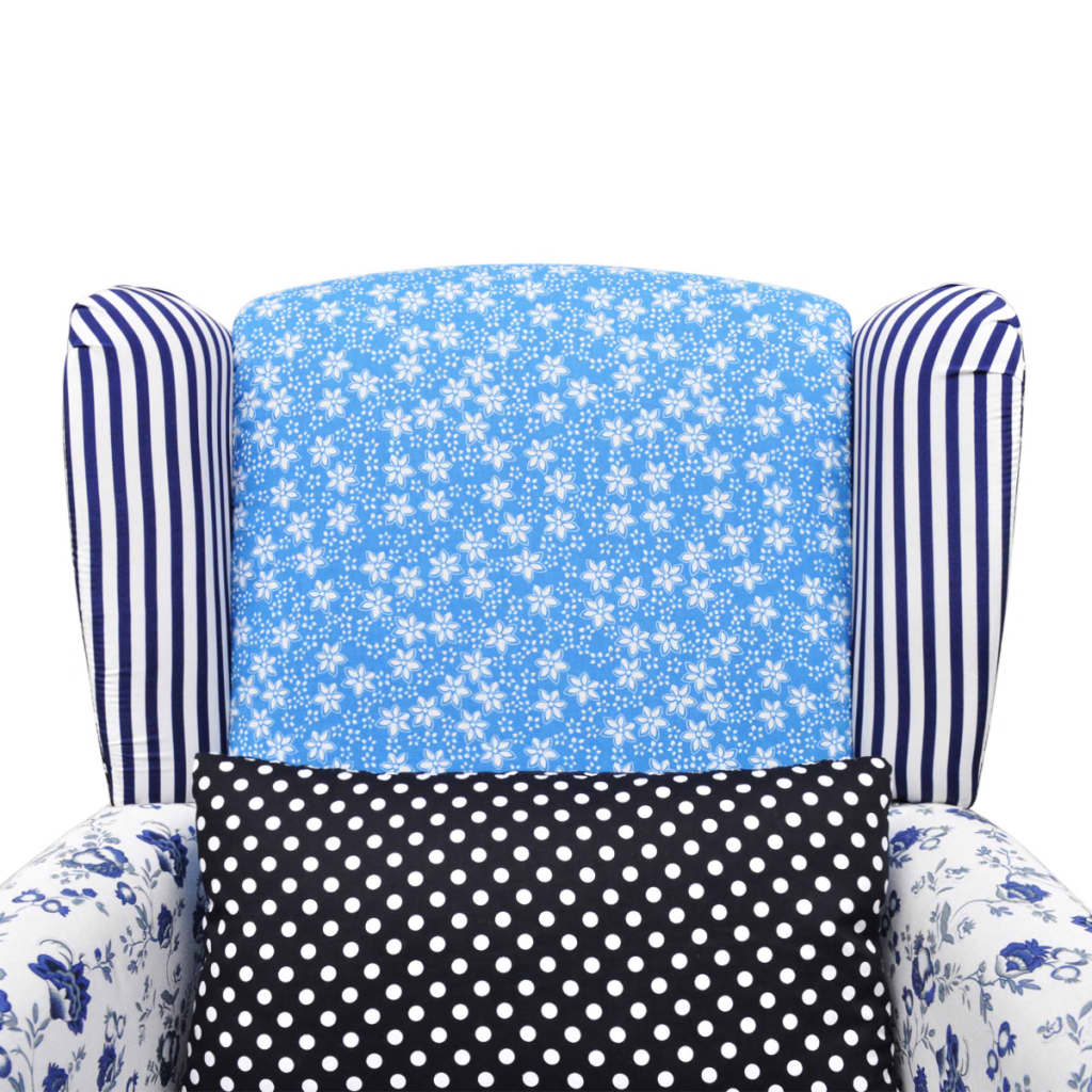 Fauteuil Met Stof Blauw/Grijs