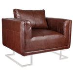 Fauteuil Met Verchroomde Poten Kubus Kunstleer