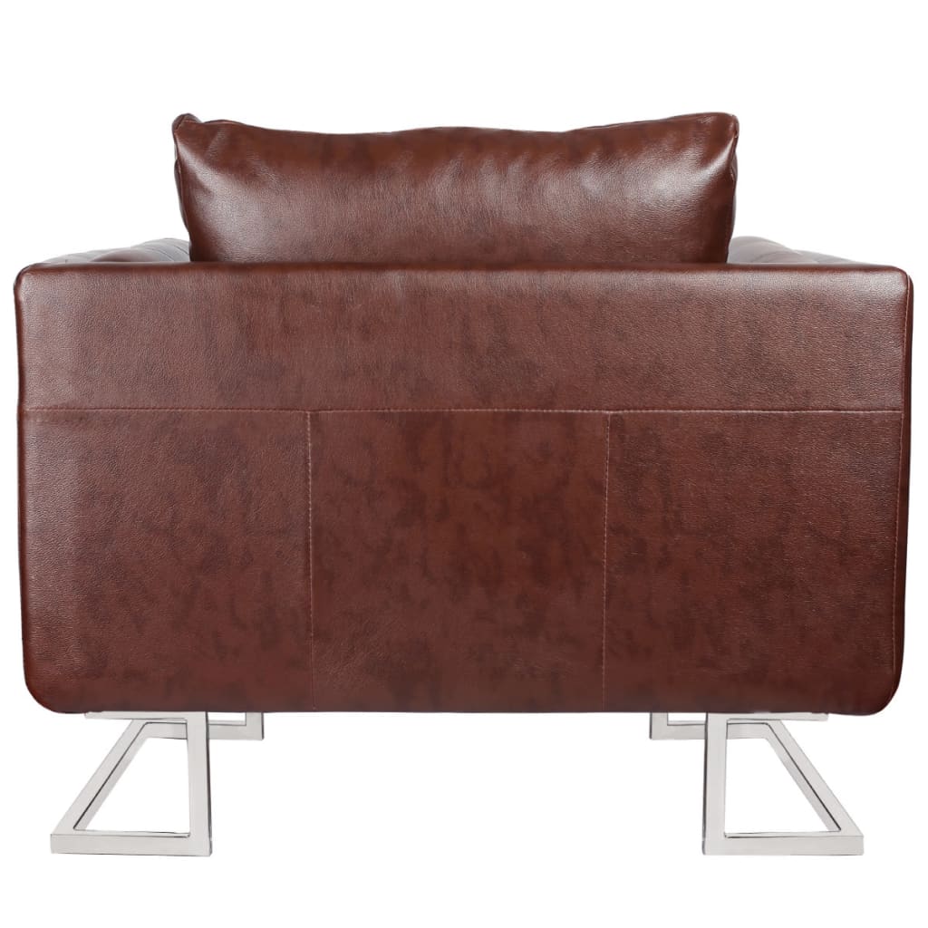 Fauteuil Met Verchroomde Poten Kubus Kunstleer
