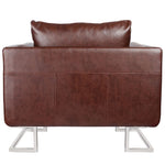 Fauteuil Met Verchroomde Poten Kubus Kunstleer