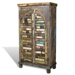 Boekenkast Met 3 Schappen 2 Deuren Gerecycled Hout Meerkleurig Lichtbruin