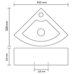 Wastafel Met Overloop 45X32X12,5 Cm