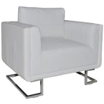 Fauteuil Met Verchroomde Poten Kubus Kunstleer