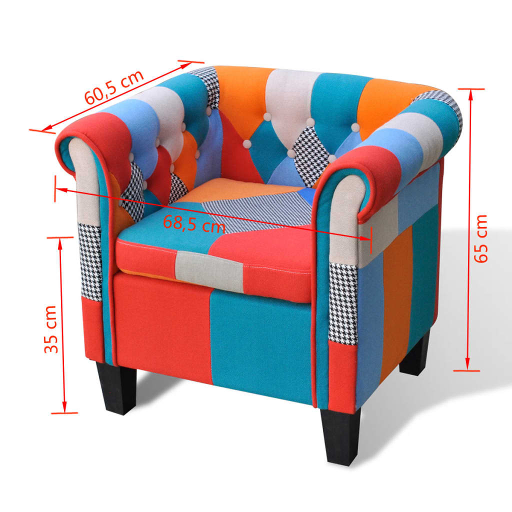 Fauteuil Met Stof Meerkleurig