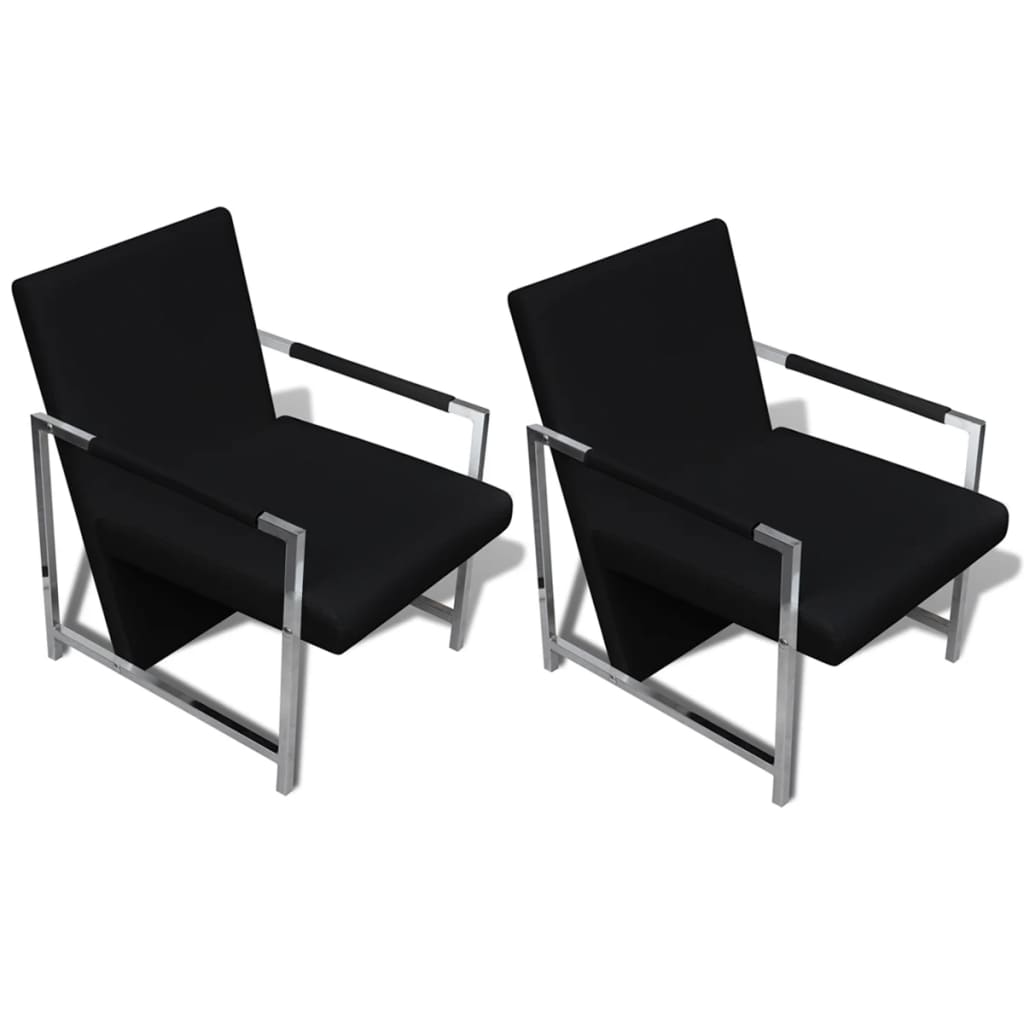 Fauteuils Met Chroom Frame Kunstleer