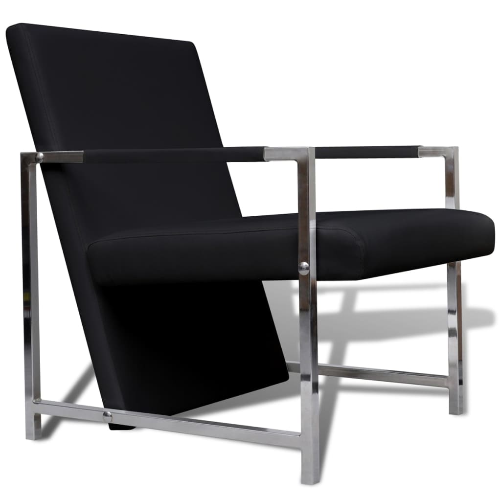 Fauteuils Met Chroom Frame Kunstleer