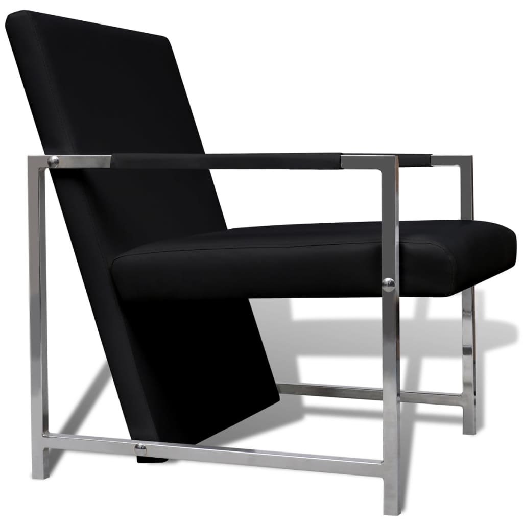 Fauteuils Met Chroom Frame Kunstleer