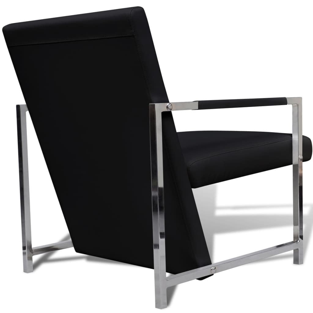 Fauteuils Met Chroom Frame Kunstleer