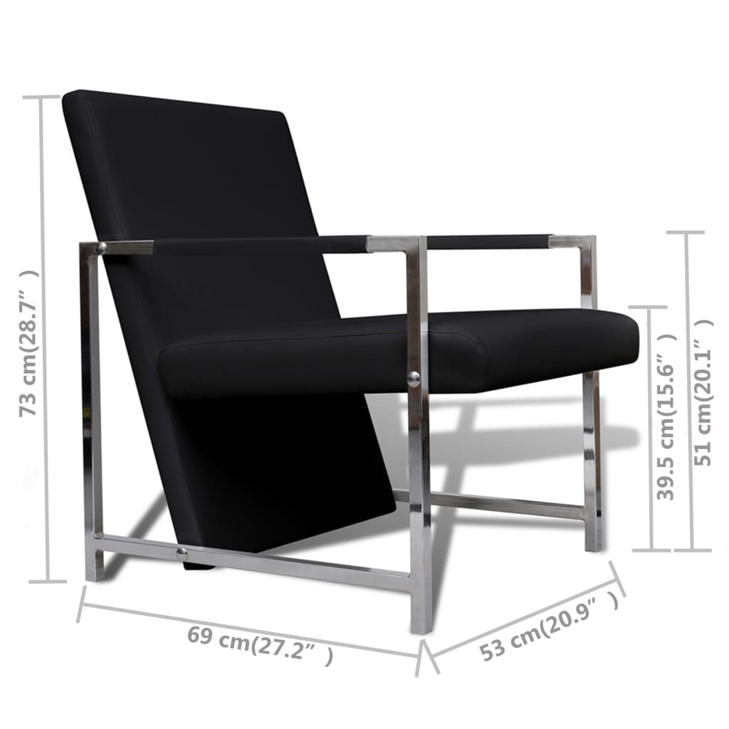 Fauteuils Met Chroom Frame Kunstleer