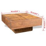 Salontafel Vierkant Bruin