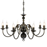 Kroonluchter Metaal 8 X E14 Lampen Zwart