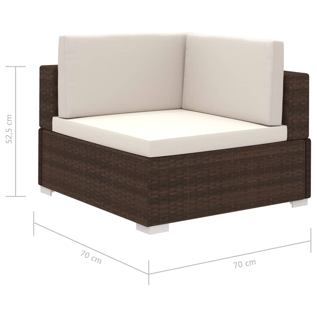 -Delige Loungeset Met Kussens Poly Rattan