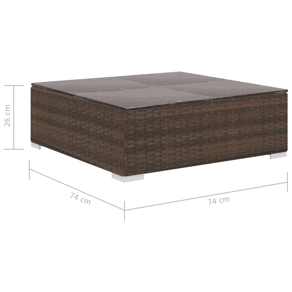 -Delige Loungeset Met Kussens Poly Rattan