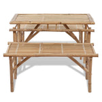 Biertafel Met 2 Bankjes 100 Cm Bamboe