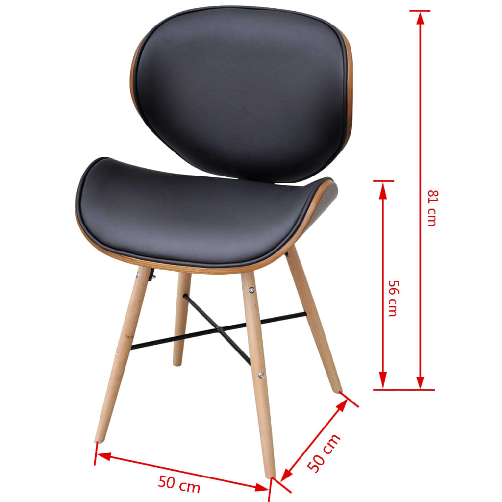 Eetkamerstoelen Gebogen Hout En Kunstleer