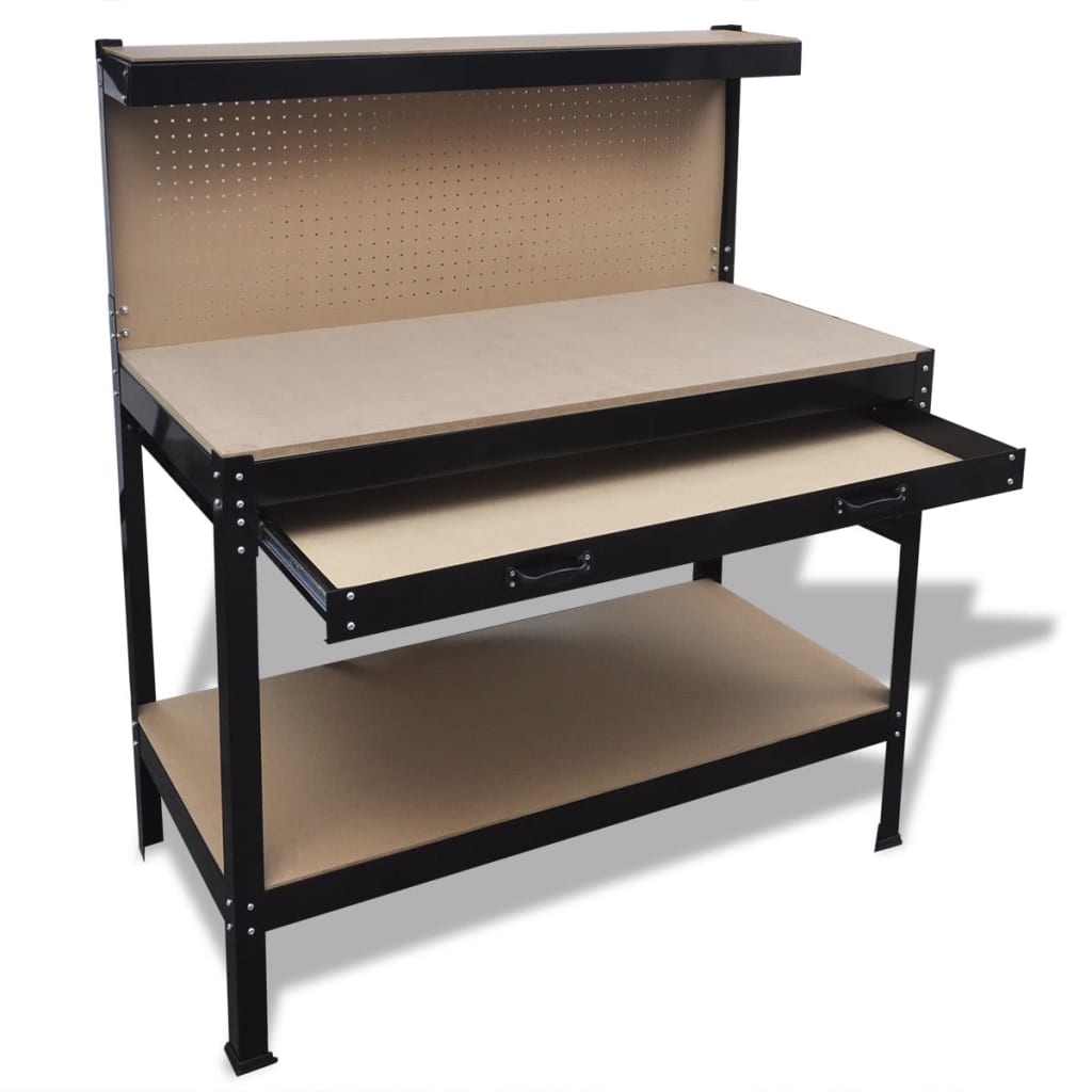Werkbank Met Ophangbord En Lade Terracotta