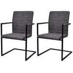 Eetkamerstoelen 2 St Kunstleer Grijs