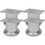 Bankpoten Rond Chroom 4 St