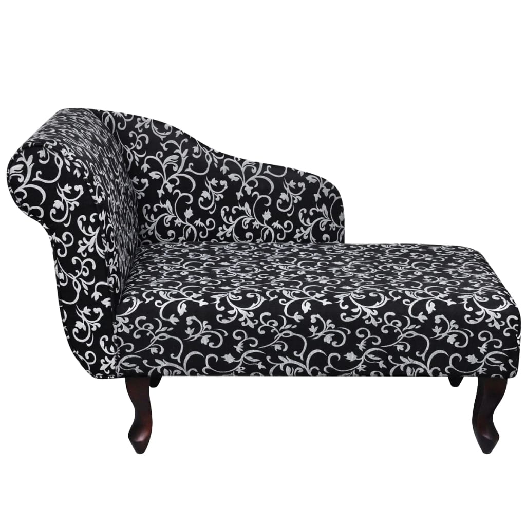 Chaise Longue Stof Zwart En Wit