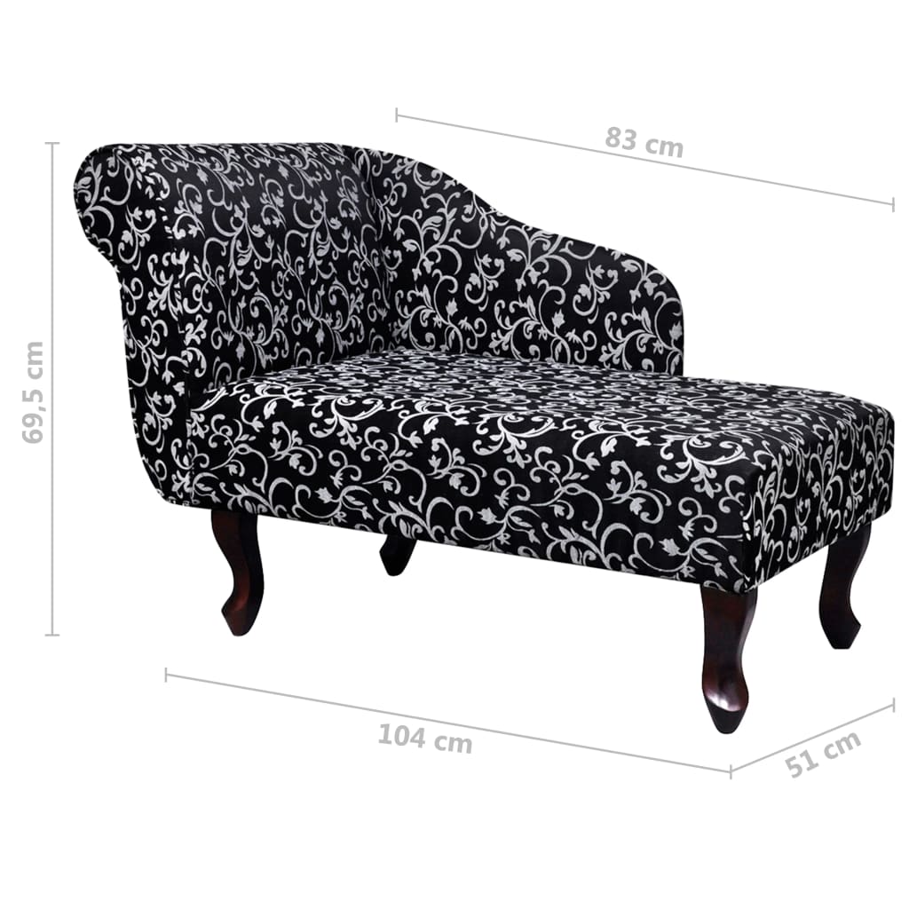 Chaise Longue Stof Zwart En Wit