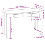 Wandtafel Met 3 Lades 80 Cm Massief Sheeshamhout
