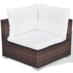 -Delige Loungeset Met Kussens Poly Rattan