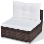-Delige Loungeset Met Kussens Poly Rattan