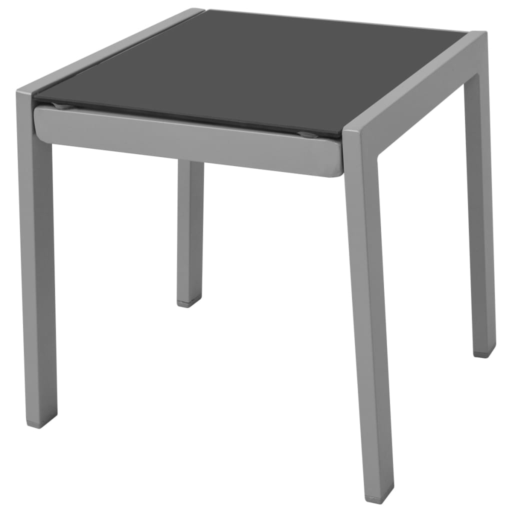 Ligbedden Met Tafel Aluminium Zwart