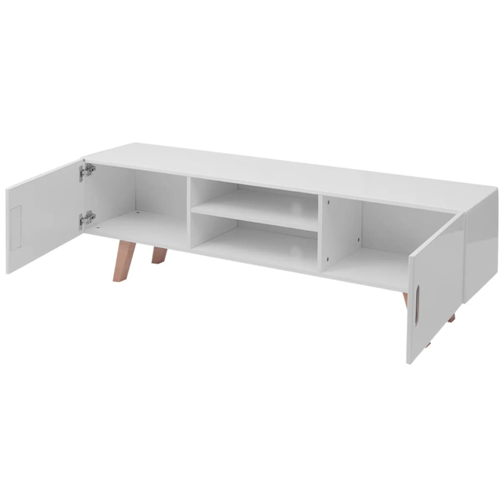 Tv-Meubel 150X35X48,5 Cm Mdf Hoogglans Wit