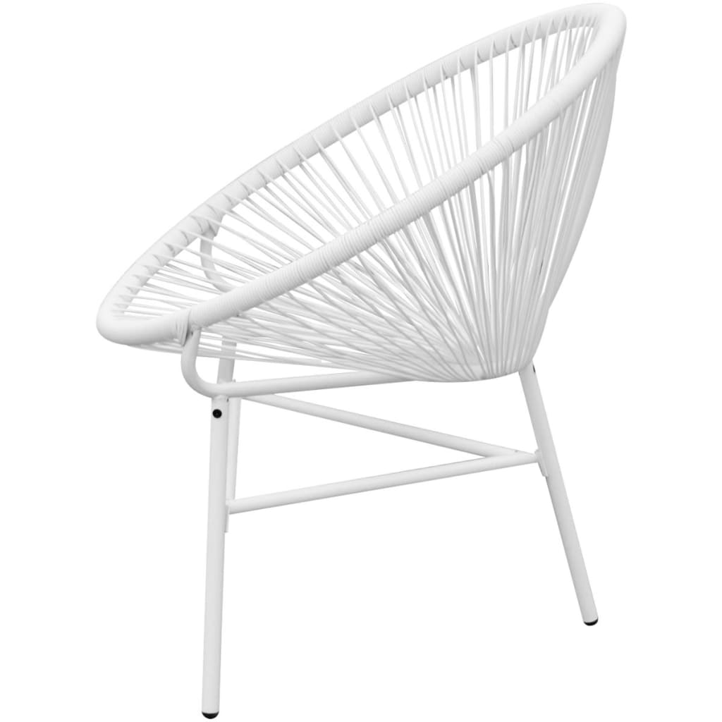 Tuinmaanstoel Poly Rattan Wit